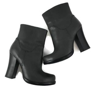 Grey Kork-Ease Vallery Leather Stitched Heeled Boots